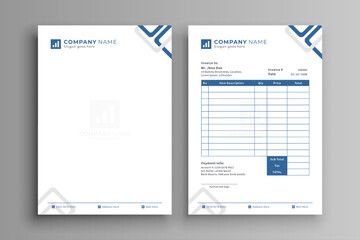 Modern Business Letterhead & Invoice Design Template