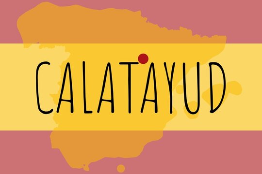 Calatayud: Illustration mit dem Namen der spanischen Stadt Calatayud