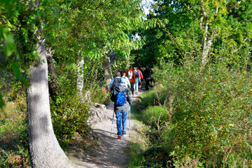 Obraz premium Senior hikers in Brittany - Tregor France