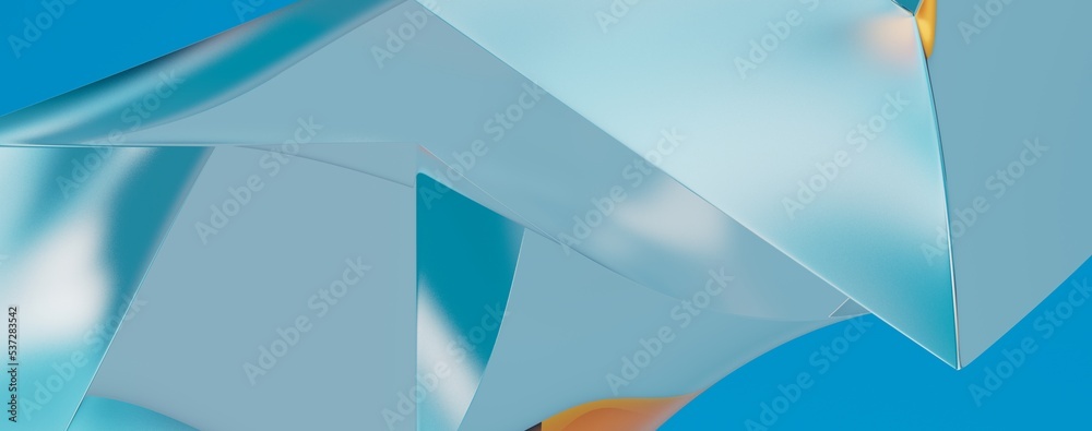 Aufkleber blue wave abstract background 3d rendering flat design style