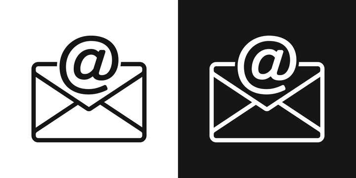 Worldwide communication email  icon. Envelope and address sign, web mail symbol