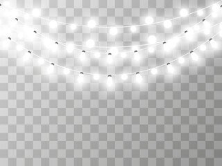 Vector illustration of a light garland on a transparent background.	

