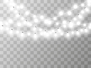 Vector illustration of a light garland on a transparent background.	

