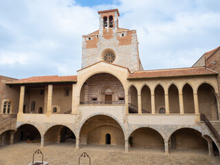 Palace of the Kings of Majorca courtyard in Perpignan..