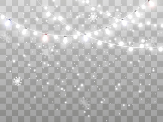 Vector illustration of a light garland on a transparent background.	

