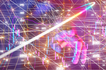 Obraz premium stock market graph business digital