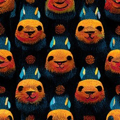 seamless tillable repetitive colored abstract kids' pattern wallpaper 3D illustration