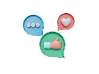 Obraz premium Chat message notification icon Isolated 3d render Illustration