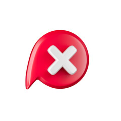 Obraz premium Cross mark icon isolated 3d render illustration