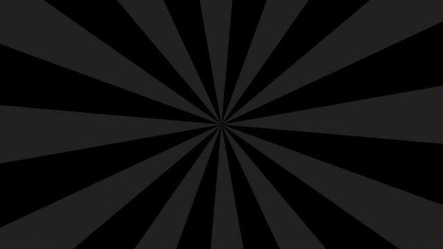 Animated black and gray sunburst background (seamless looping)