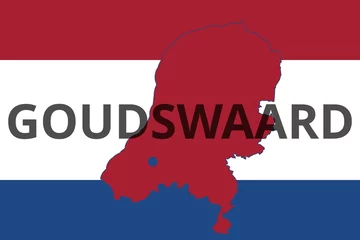 Foto auf Leinwand Goudswaard: Illustration mit dem Namen der niederländischen Stadt Goudswaard in der Provinz Zuid-Holland © Modern Design & Foto