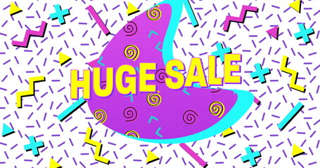 Bold Huge Sale Advertisement in Retro Eighties Style