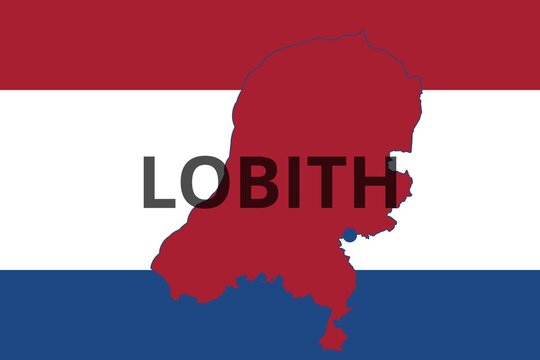 Lobith: Illustration mit dem Namen der niederl&auml;ndischen Stadt Lobith in der Provinz Gelderland