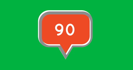 Image of 90 messages on green background