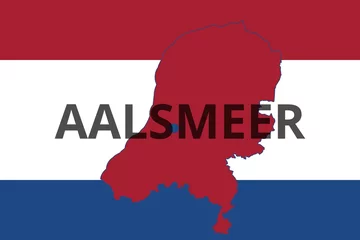 Fototapeten Aalsmeer: Illustration mit dem Namen der niederländischen Stadt Aalsmeer in der Provinz Noord-Holland © Modern Design & Foto