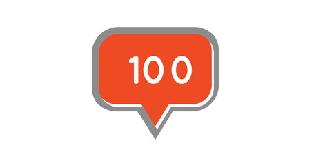 Image of 100 notifications over white background