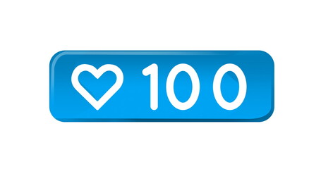 Image of 100 likes over white background