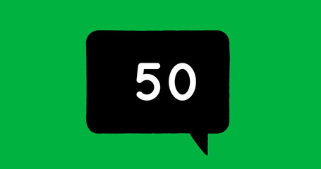 Image of 50 messages on green background