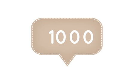Image of 1000 notifications on white background
