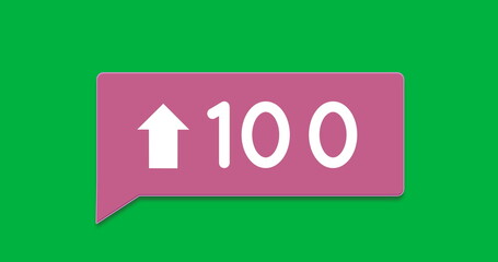 Image of 1000 and arrow on green background
