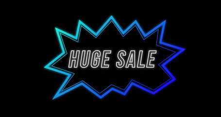 Huge Sale advertisement in Retro Eighties concept