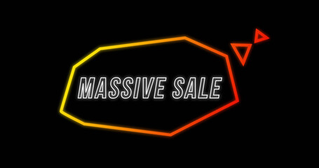 Massive Sale advertisement in Retro Eighties concept