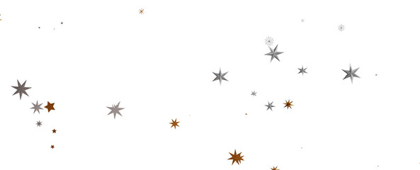 A gray whirlwind of golden snowflakes and stars. New