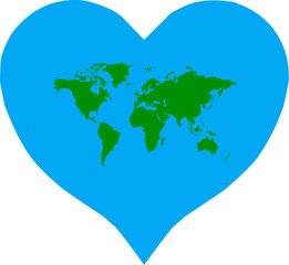 heart shaped earth map