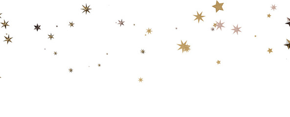 A gray whirlwind of golden snowflakes and stars. New