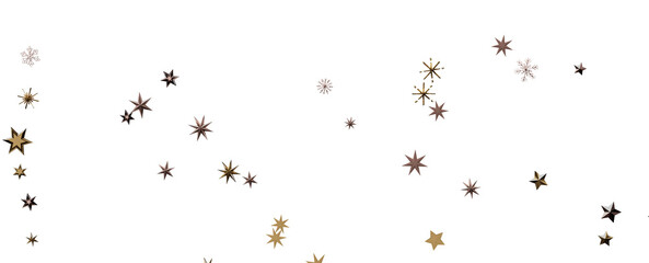 Holiday golden decoration, glitter frame isolated