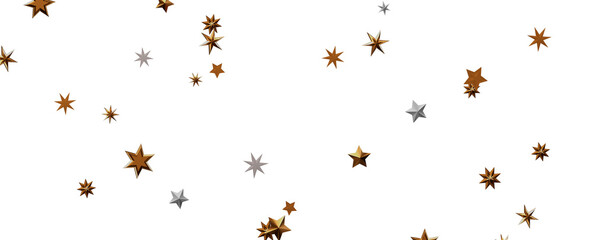 A gray whirlwind of golden snowflakes and stars. New