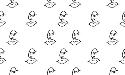 Seamless pattern with human face