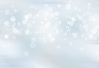 Blue gray abstract background. white light and snowflakes Christmas blurred beautiful shiny lights use wallpaper backdrop and your product.