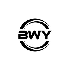 BWY letter logo design with white background in illustrator, vector logo modern alphabet font overlap style. calligraphy designs for logo, Poster, Invitation, etc.