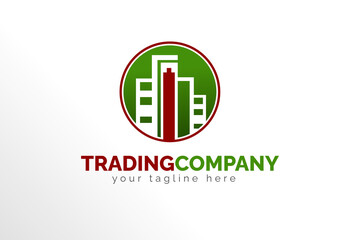 Simple Modern Trading Company Logo Illustration for your Business, Company, Brand, and Many More. In Red and green color. Ready To Use Template