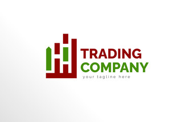 Simple Modern Trading Company Logo Illustration for your Business, Company, Brand, and Many More. In Red and green color. Ready To Use Template