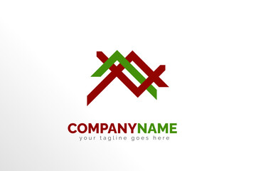 Simple Modern Trading Company Logo Illustration for your Business, Company, Brand, and Many More. In Red and green color. Ready To Use Template