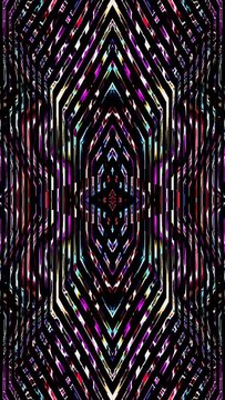 3D animation vertical beautiful video color pink abstract bright light energy 4K of smooth lines waves glittering light effect for background
