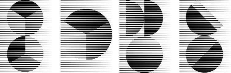 Art composition with lines .Modern art design .Design elements set .Transition speed lines .Bauhaus art style .Geometric shape. Wall art .