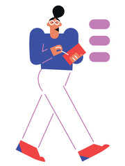 Vector people flat illustration. Technology future concept. Ideal for social media and business presentations, user interface, UX, graphic and web design, apps and interfaces. EPS 10