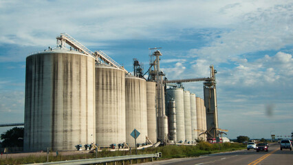 grain silos in the countryside