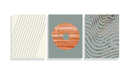 mid century modern minimal  vector background set