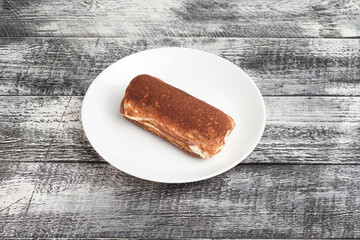 Dessert, berry dessert on a wooden white background
