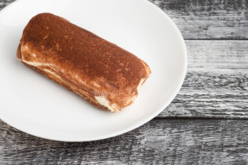 Dessert, berry dessert on a wooden white background