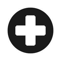 Negative Corner Swiss Cross Circle Icon