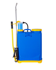 Manual insecticide sprayer on white background