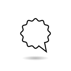 Dialog message speech bubble thought note with shadow