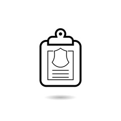 Privacy checklist icon logo with shadow