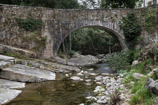 Stone Bridge of Barcena Mayor, Cantabria, Spain