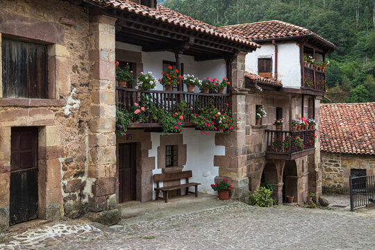 Traditional Houses in Carmona, Cantabria, Spain